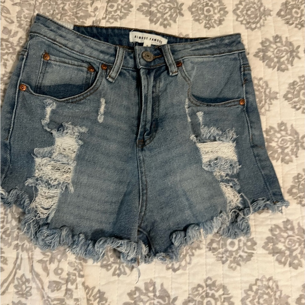 High rise jean shorts